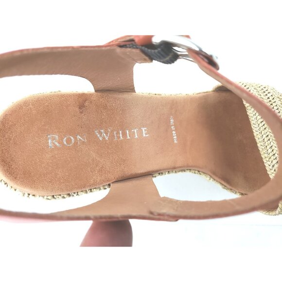 Ron White Shelly Womens Raffia Wedge Sandals Leather Ankle Strap EU 40 US 9.5-10 - Picture 7 of 11